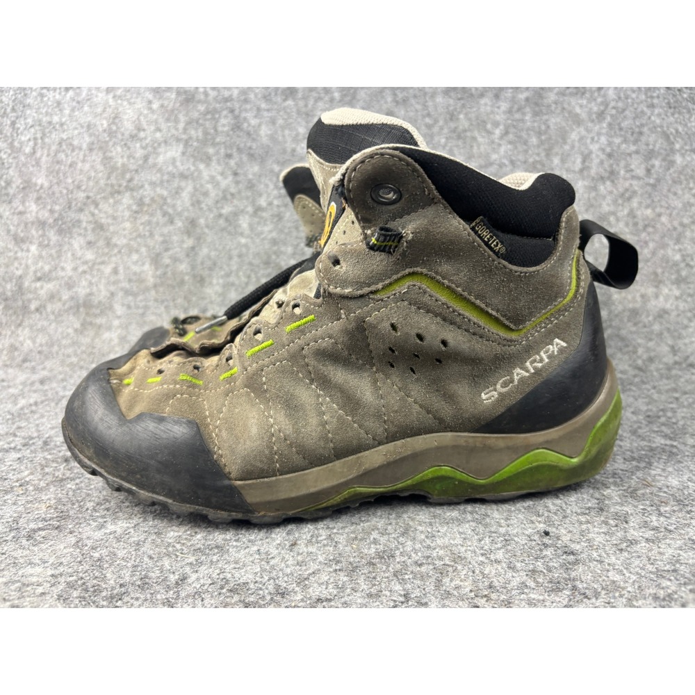 Scarpa Hiking Boots Mens 8.5 Grey Gore-Tex Vibram Waterproof Suede Approach